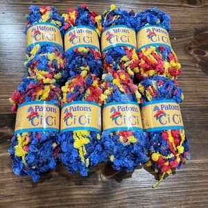 Lot of 8 Patons Ci Ci Multicolor “Rio and Red” Super Bulky Yarn